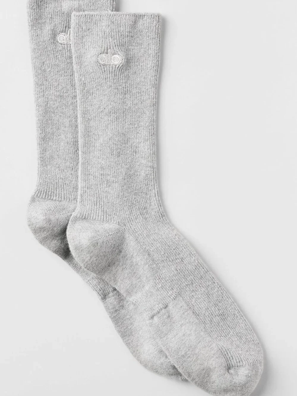 Alo Yoga Unisex Half-Crew Understated Sock Athletic Heather Grey Size S New